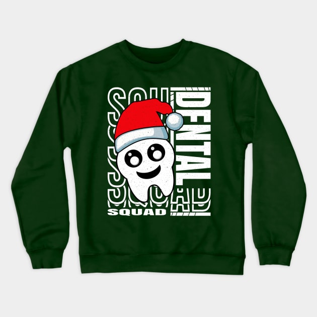 Dental Tooth Christmas Typography White Crewneck Sweatshirt by JaussZ